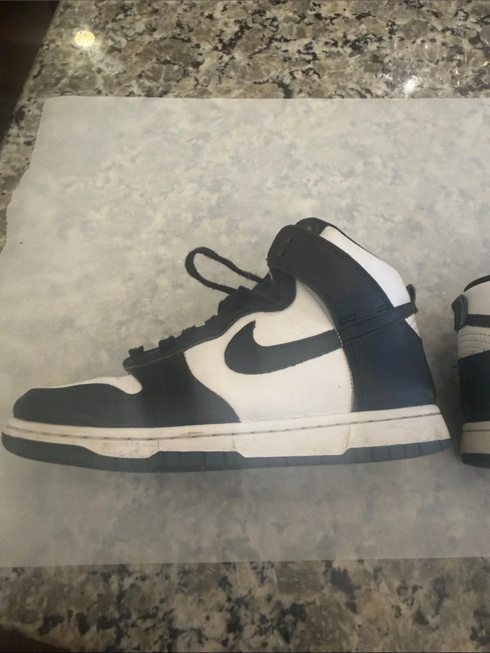 Nike  Black and White Mid-Top Sneakers
